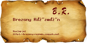Brezsny Rézmán névjegykártya